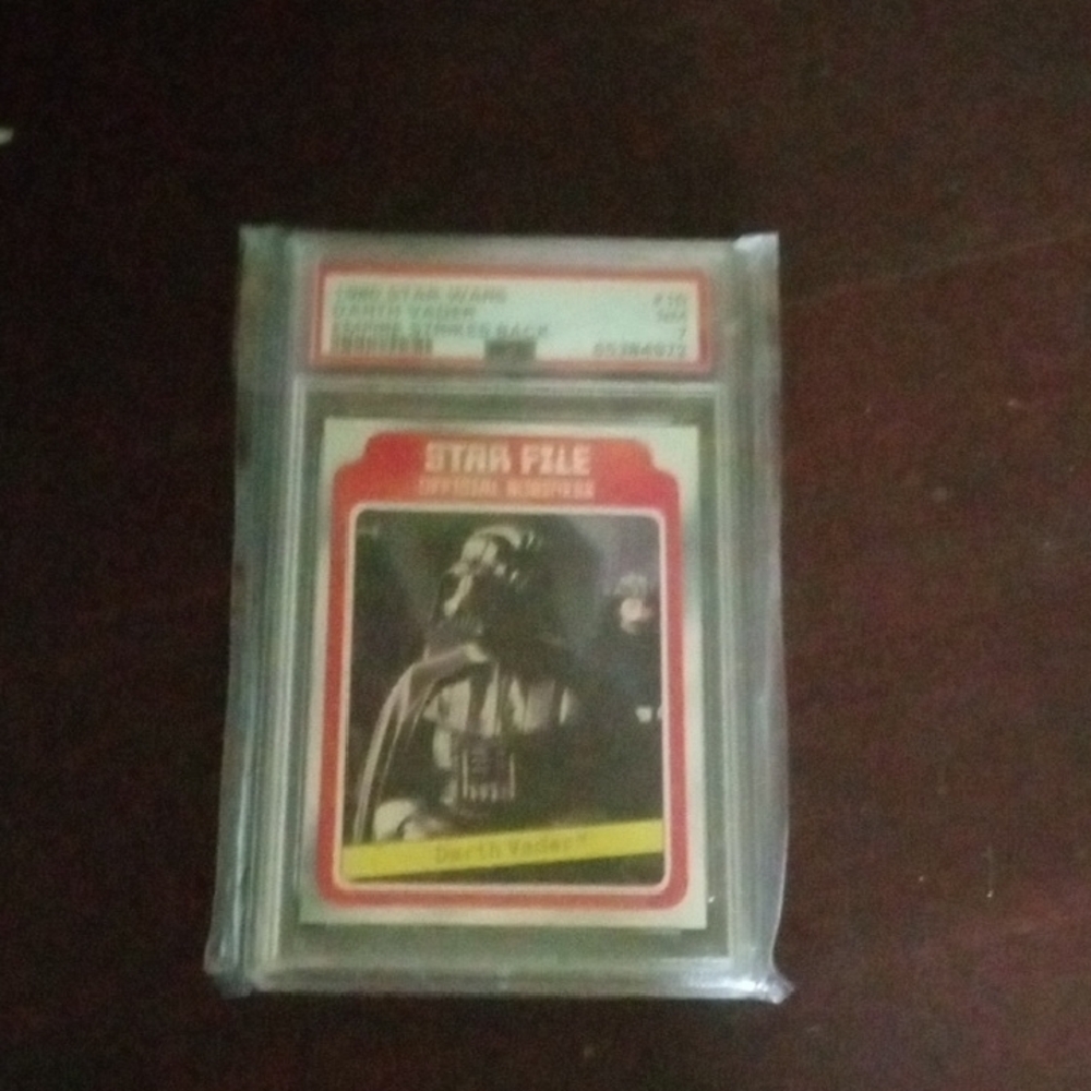 Red and Yellow Vintage Trading Card
